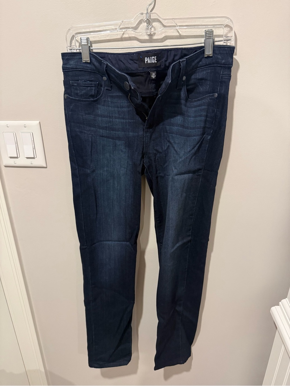 PAIGE Dark Indigo Cropped Ankle Jeans